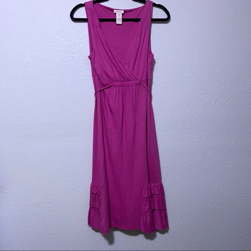 SUNDANCE CATALOG MAGENTA PINK RUFFLE DRESS M